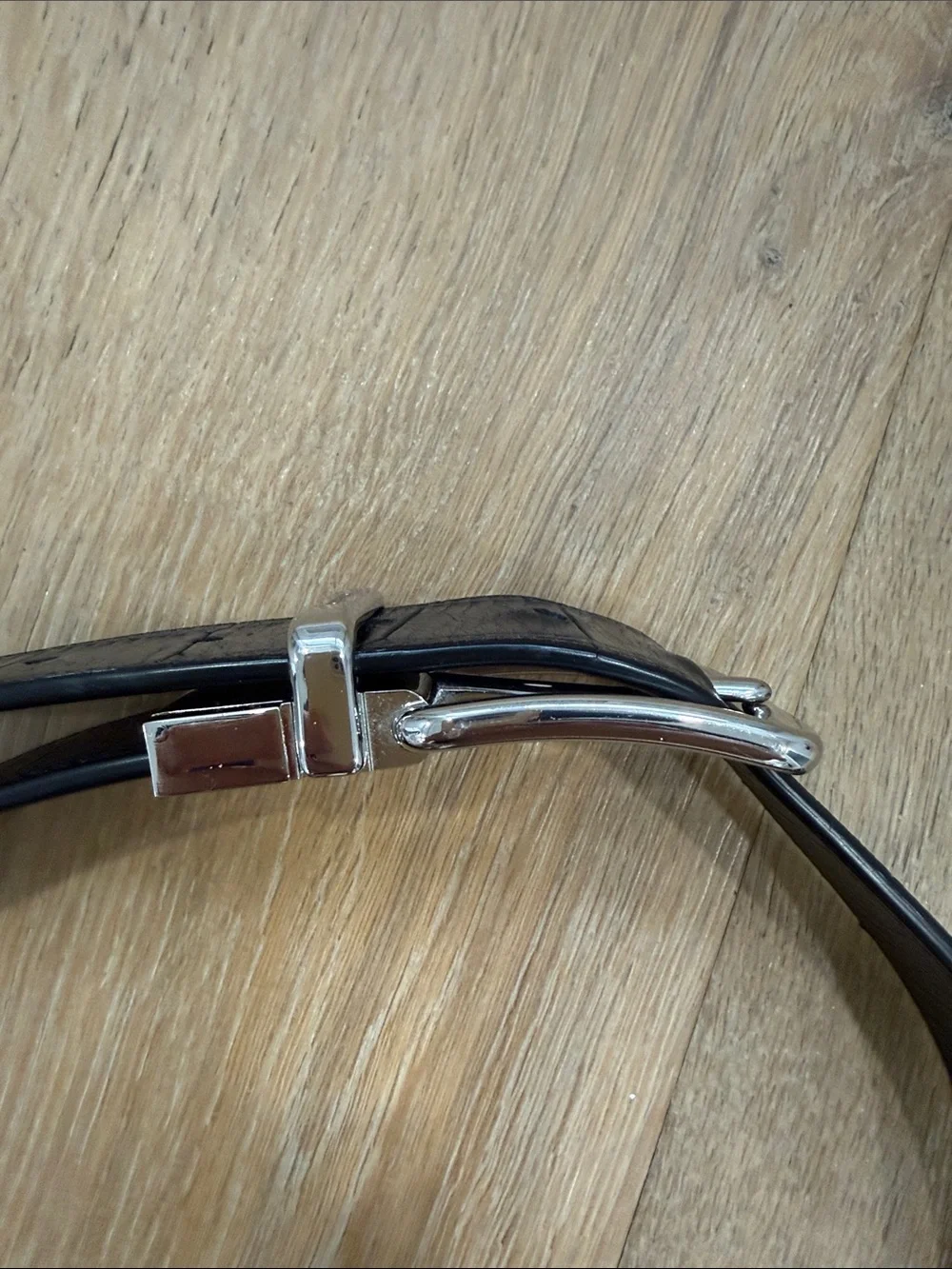 Coach Reversable Black Leather Belt with Silver Buckle